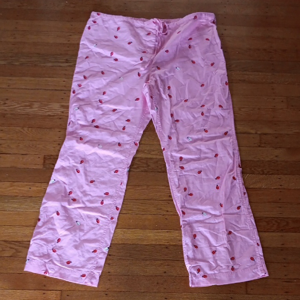 J. Crew Pink Strawberry-Print Lounge Pants